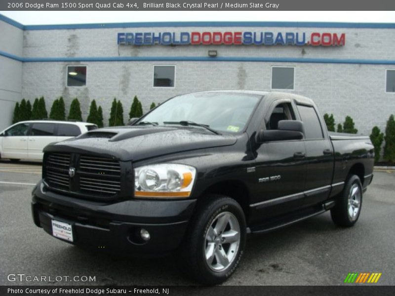 Brilliant Black Crystal Pearl / Medium Slate Gray 2006 Dodge Ram 1500 Sport Quad Cab 4x4