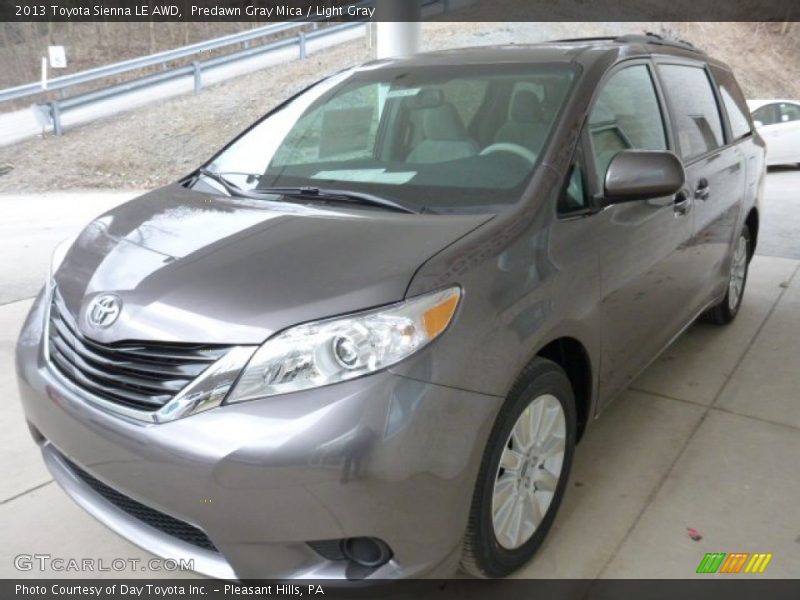 Predawn Gray Mica / Light Gray 2013 Toyota Sienna LE AWD