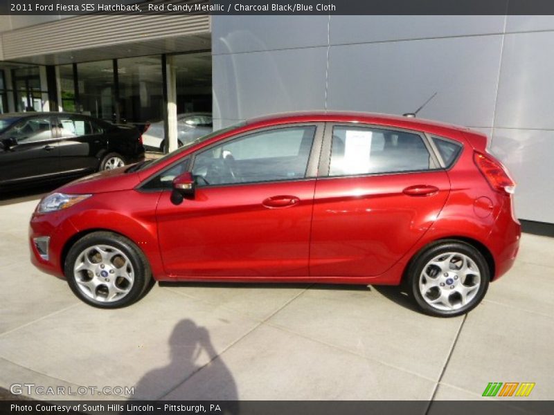 Red Candy Metallic / Charcoal Black/Blue Cloth 2011 Ford Fiesta SES Hatchback