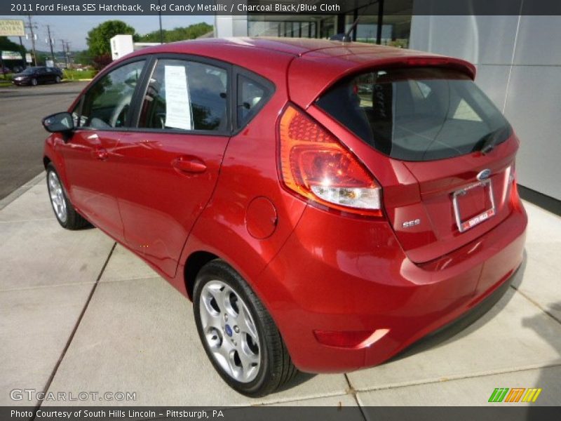 Red Candy Metallic / Charcoal Black/Blue Cloth 2011 Ford Fiesta SES Hatchback