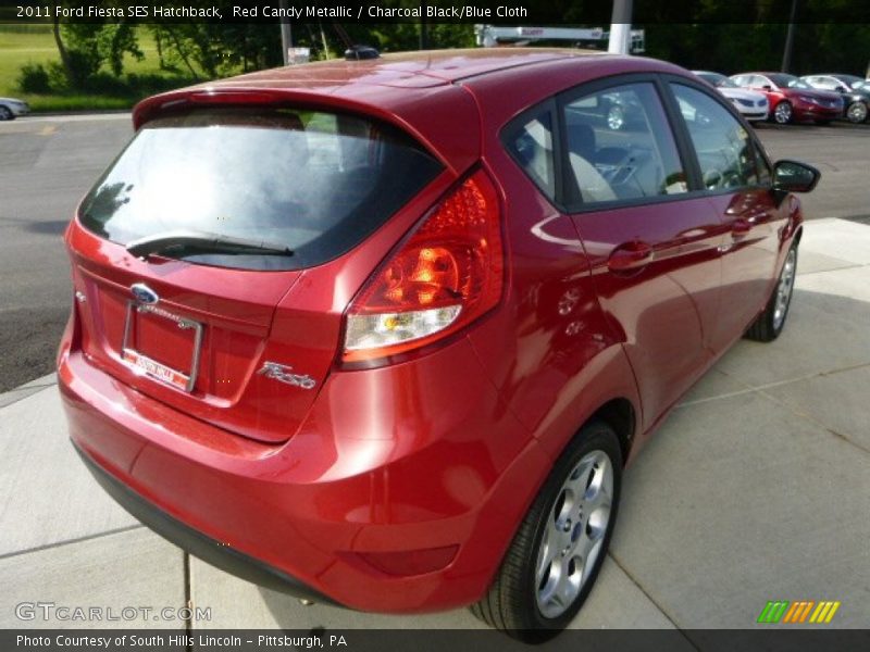 Red Candy Metallic / Charcoal Black/Blue Cloth 2011 Ford Fiesta SES Hatchback