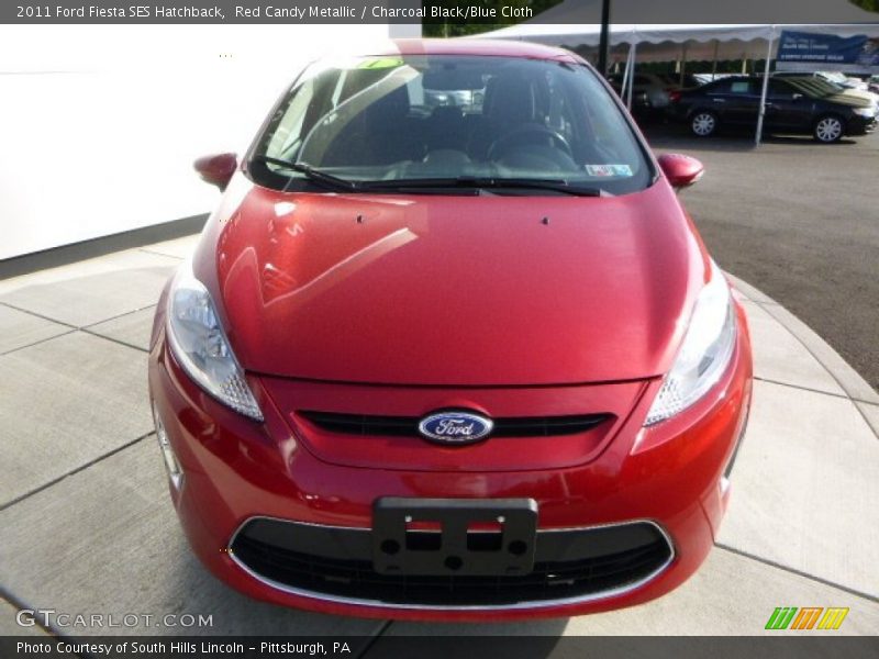 Red Candy Metallic / Charcoal Black/Blue Cloth 2011 Ford Fiesta SES Hatchback