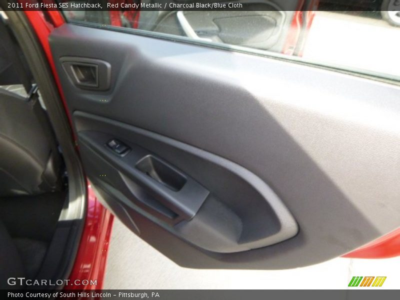 Red Candy Metallic / Charcoal Black/Blue Cloth 2011 Ford Fiesta SES Hatchback