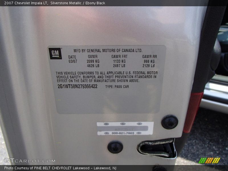Silverstone Metallic / Ebony Black 2007 Chevrolet Impala LT