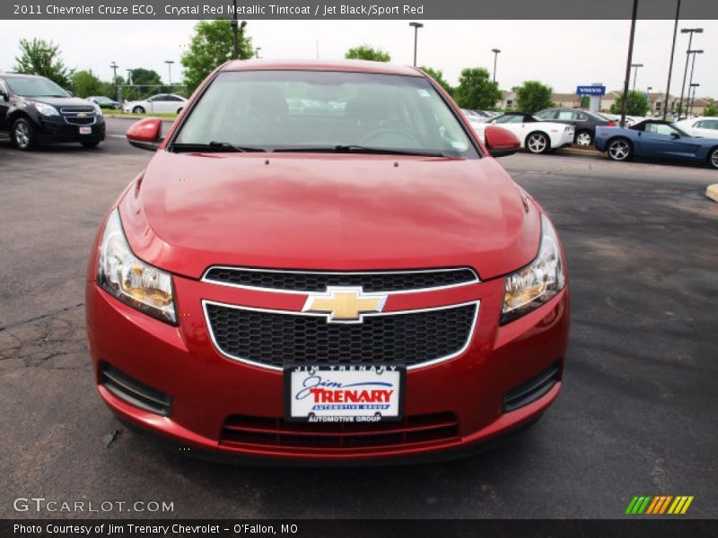 Crystal Red Metallic Tintcoat / Jet Black/Sport Red 2011 Chevrolet Cruze ECO