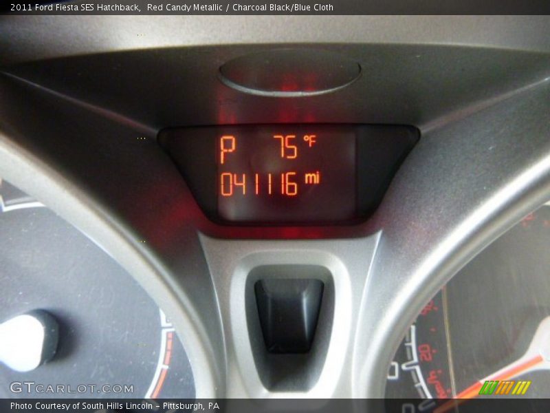Red Candy Metallic / Charcoal Black/Blue Cloth 2011 Ford Fiesta SES Hatchback