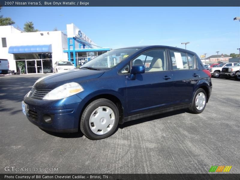 Blue Onyx Metallic / Beige 2007 Nissan Versa S