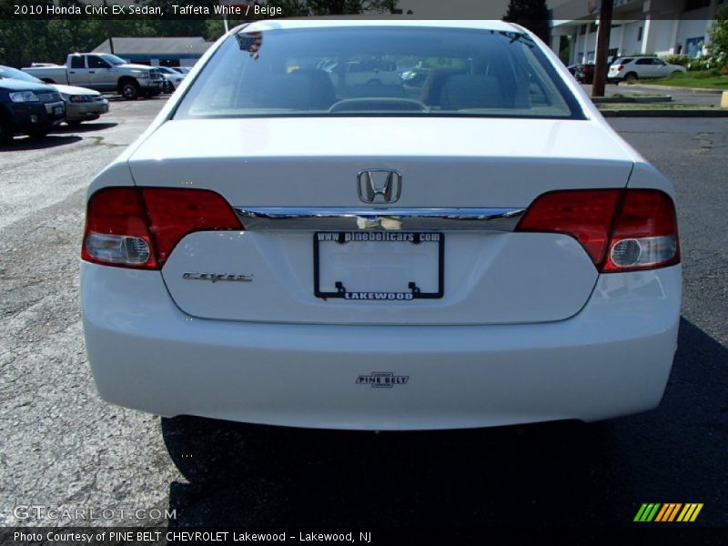 Taffeta White / Beige 2010 Honda Civic EX Sedan