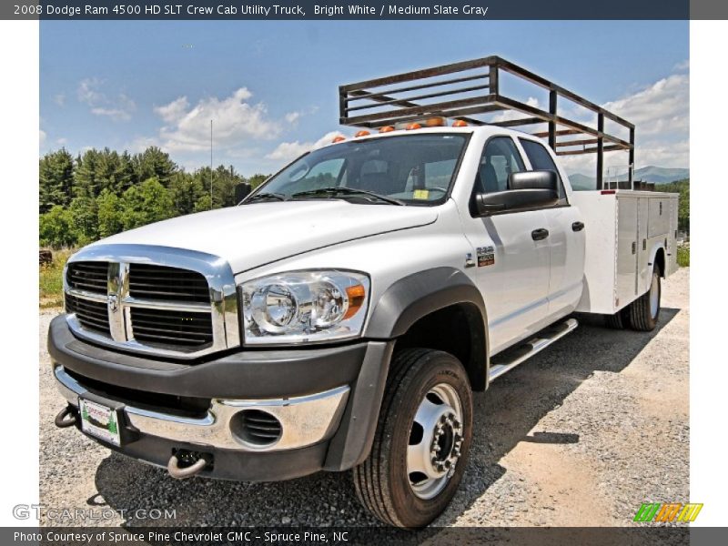 Bright White / Medium Slate Gray 2008 Dodge Ram 4500 HD SLT Crew Cab Utility Truck