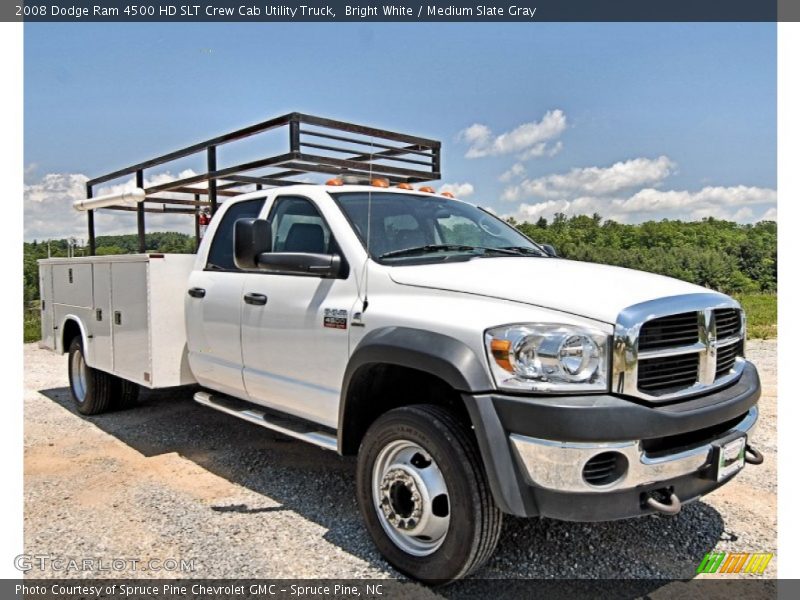 Bright White / Medium Slate Gray 2008 Dodge Ram 4500 HD SLT Crew Cab Utility Truck