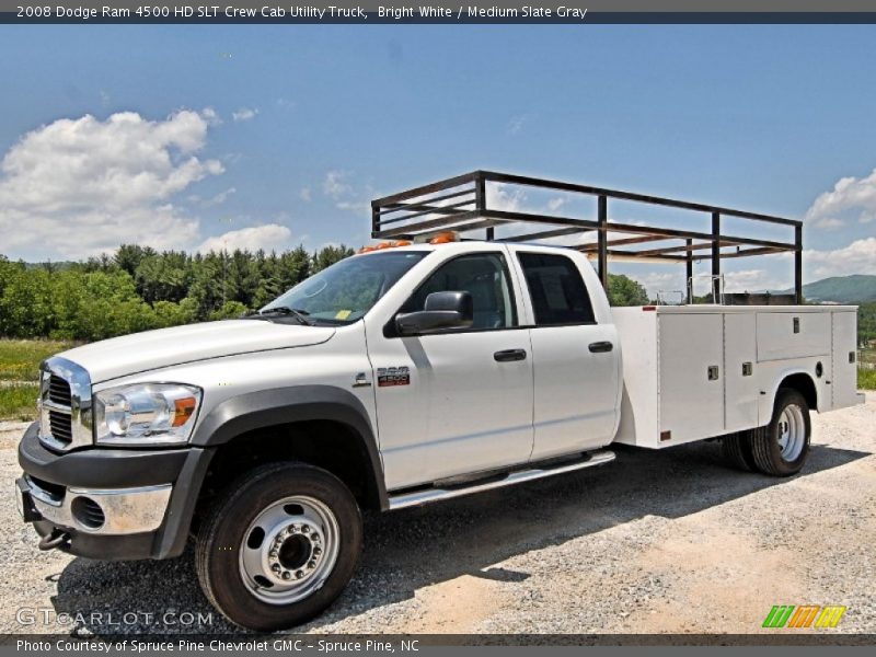 Bright White / Medium Slate Gray 2008 Dodge Ram 4500 HD SLT Crew Cab Utility Truck