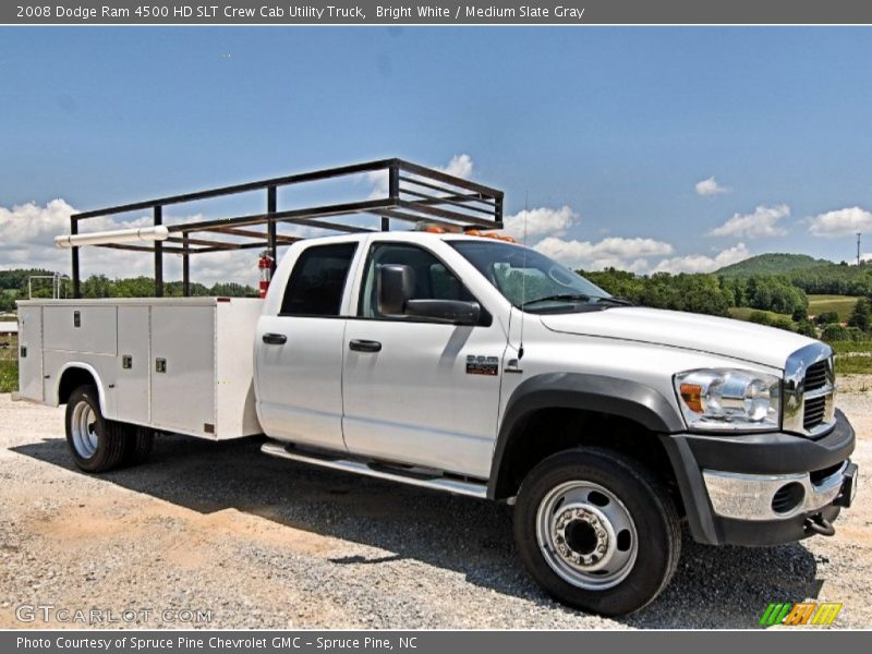 Bright White / Medium Slate Gray 2008 Dodge Ram 4500 HD SLT Crew Cab Utility Truck