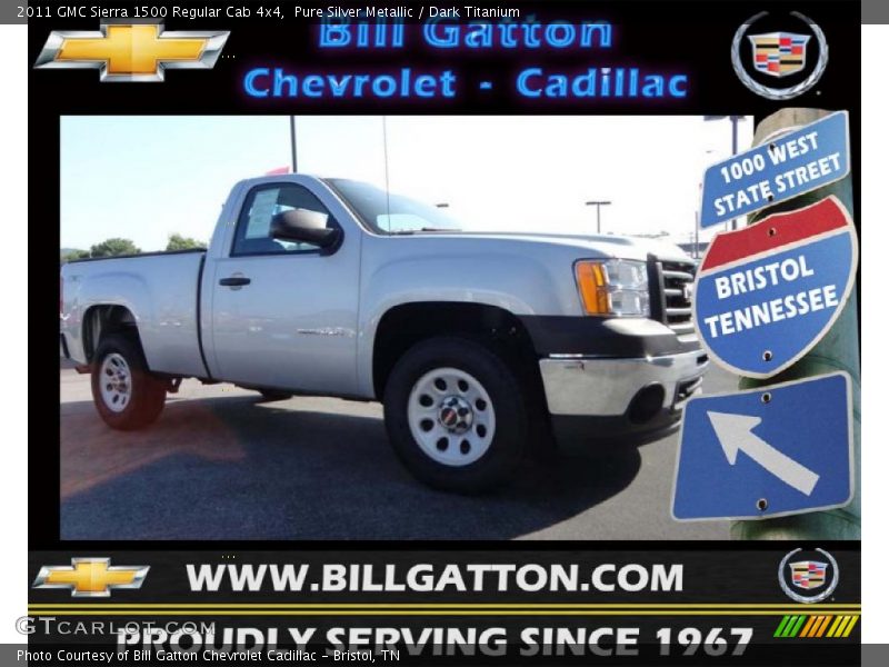 Pure Silver Metallic / Dark Titanium 2011 GMC Sierra 1500 Regular Cab 4x4