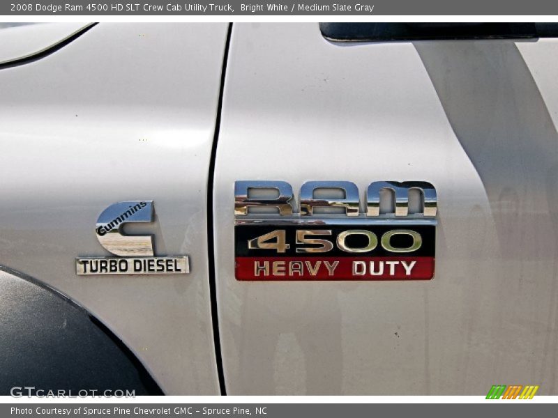 Bright White / Medium Slate Gray 2008 Dodge Ram 4500 HD SLT Crew Cab Utility Truck