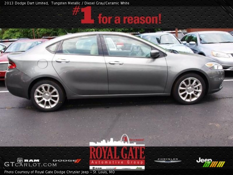 Tungsten Metallic / Diesel Gray/Ceramic White 2013 Dodge Dart Limited
