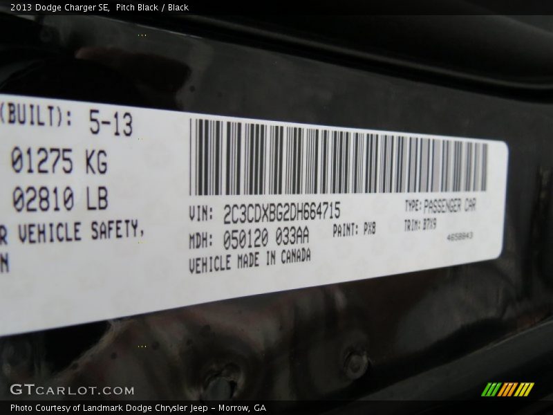 Pitch Black / Black 2013 Dodge Charger SE