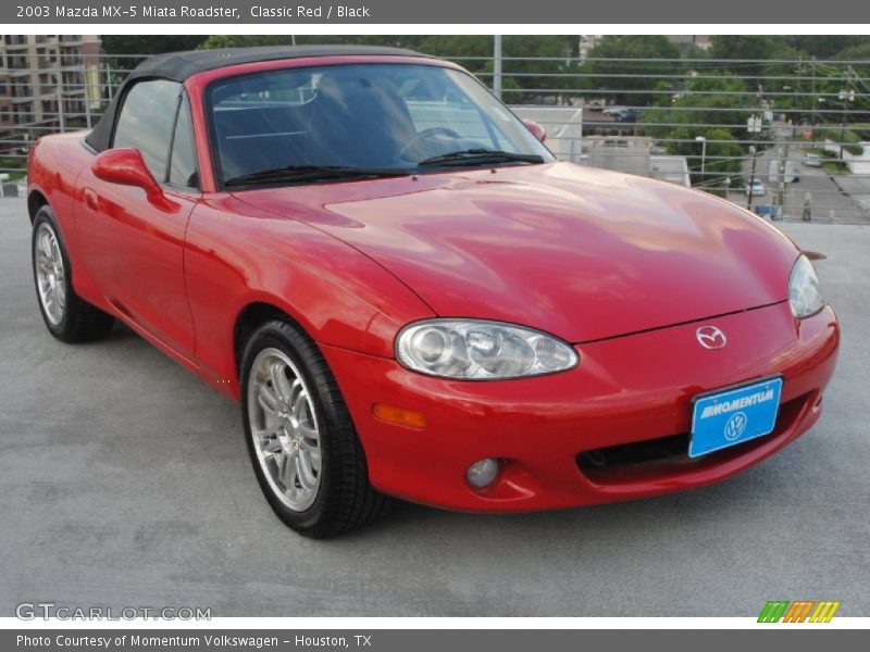 Classic Red / Black 2003 Mazda MX-5 Miata Roadster