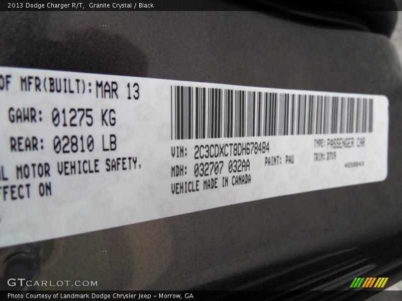 Granite Crystal / Black 2013 Dodge Charger R/T