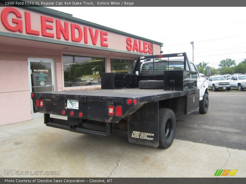Oxford White / Beige 1996 Ford F350 XL Regular Cab 4x4 Stake Truck