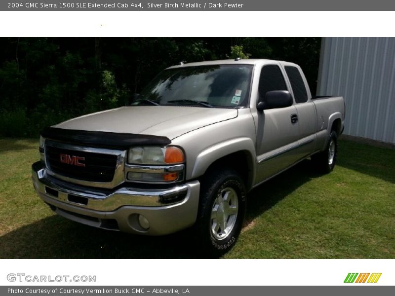 Silver Birch Metallic / Dark Pewter 2004 GMC Sierra 1500 SLE Extended Cab 4x4