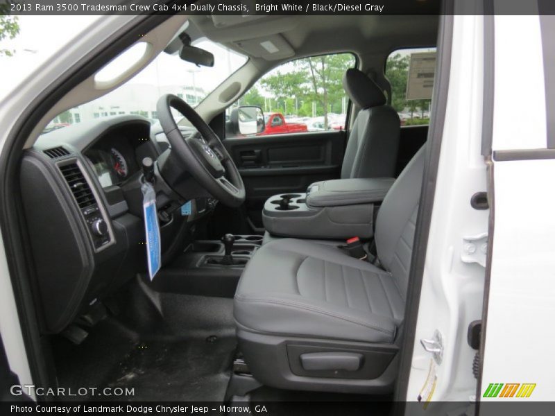 Bright White / Black/Diesel Gray 2013 Ram 3500 Tradesman Crew Cab 4x4 Dually Chassis