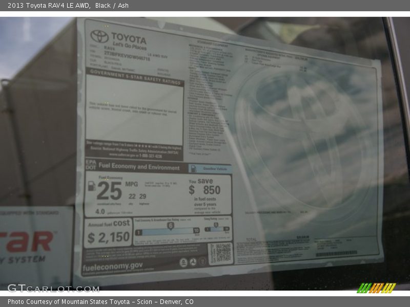 Black / Ash 2013 Toyota RAV4 LE AWD