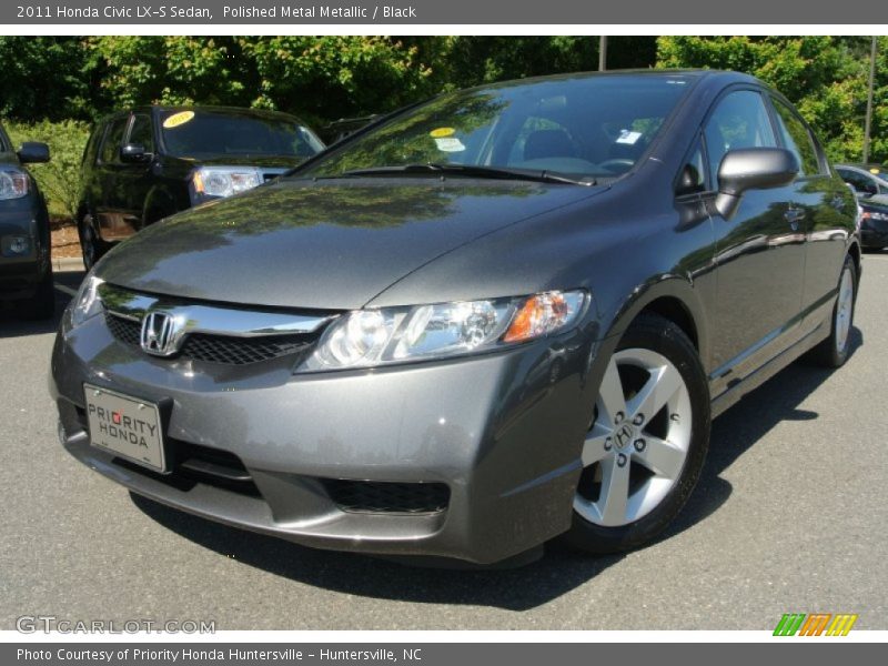 Polished Metal Metallic / Black 2011 Honda Civic LX-S Sedan