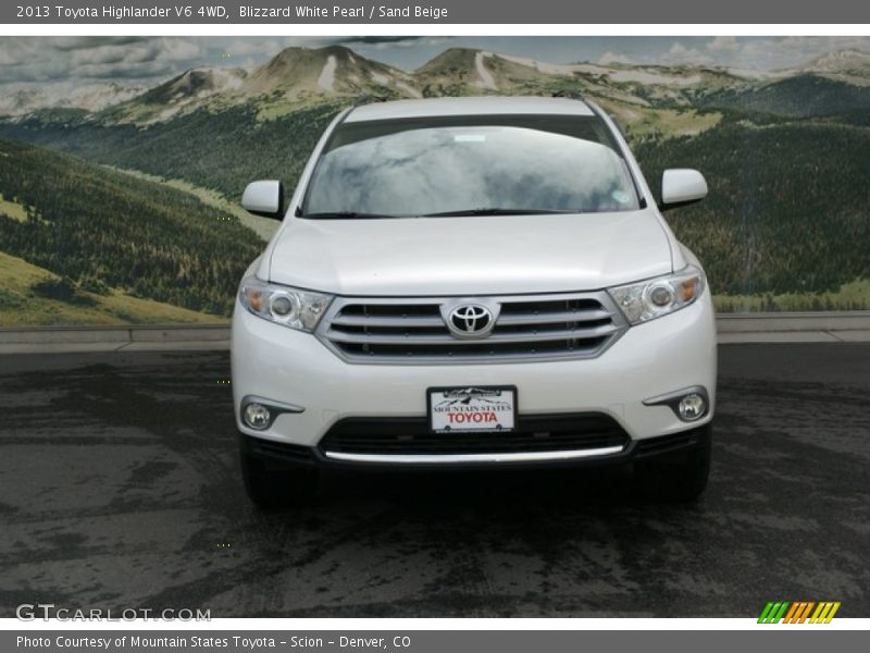 Blizzard White Pearl / Sand Beige 2013 Toyota Highlander V6 4WD