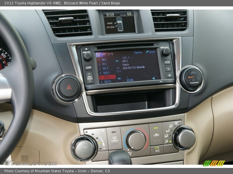 Blizzard White Pearl / Sand Beige 2013 Toyota Highlander V6 4WD