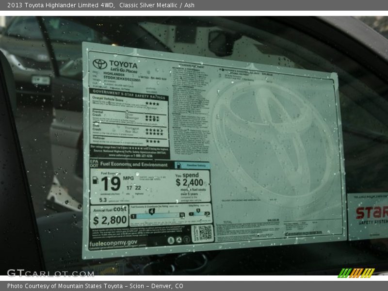 Classic Silver Metallic / Ash 2013 Toyota Highlander Limited 4WD