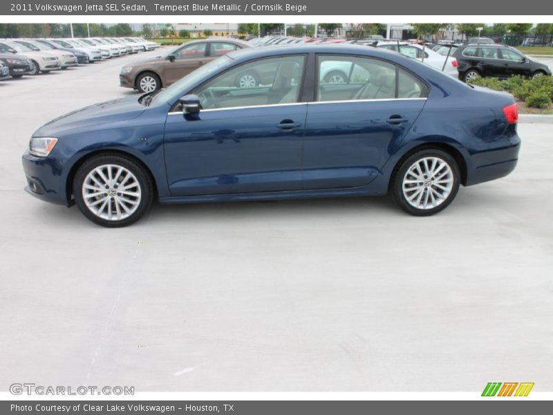 Tempest Blue Metallic / Cornsilk Beige 2011 Volkswagen Jetta SEL Sedan