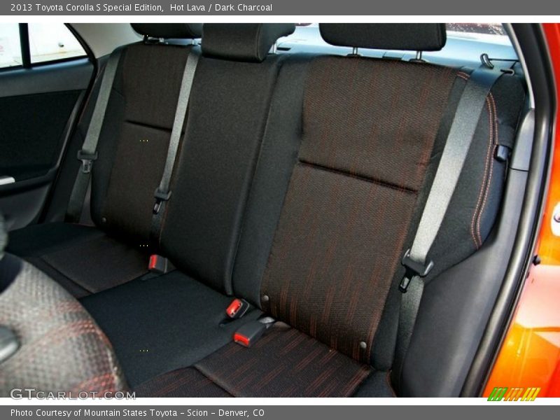 Rear Seat of 2013 Corolla S Special Edition