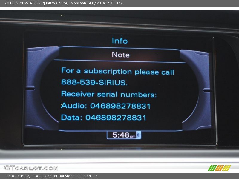Monsoon Grey Metallic / Black 2012 Audi S5 4.2 FSI quattro Coupe