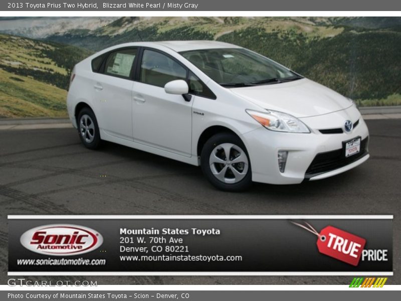 Blizzard White Pearl / Misty Gray 2013 Toyota Prius Two Hybrid