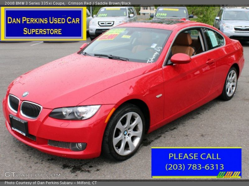 Crimson Red / Saddle Brown/Black 2008 BMW 3 Series 335xi Coupe