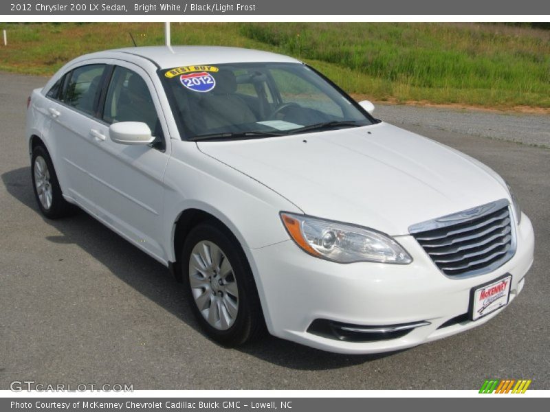 Bright White / Black/Light Frost 2012 Chrysler 200 LX Sedan