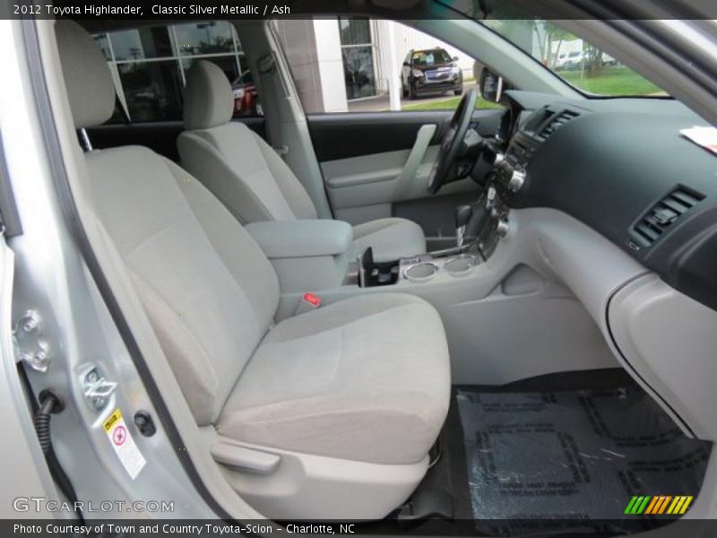 Front Seat of 2012 Highlander 