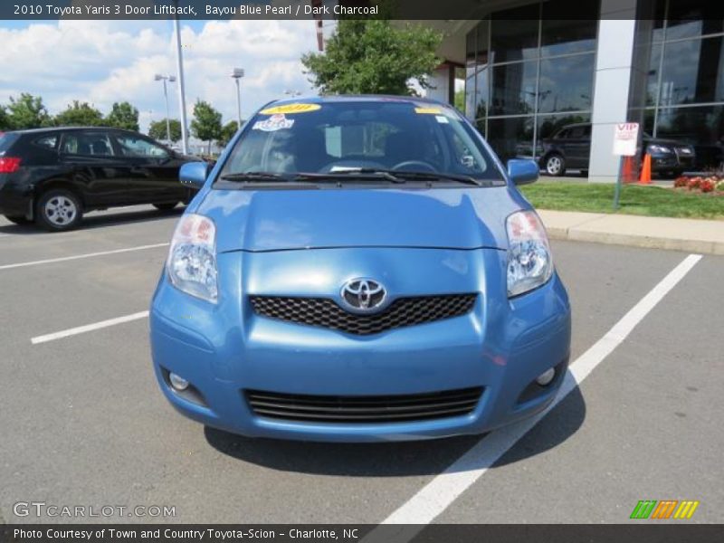 Bayou Blue Pearl / Dark Charcoal 2010 Toyota Yaris 3 Door Liftback