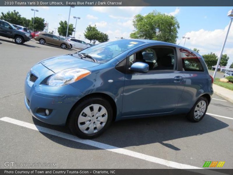 Bayou Blue Pearl / Dark Charcoal 2010 Toyota Yaris 3 Door Liftback