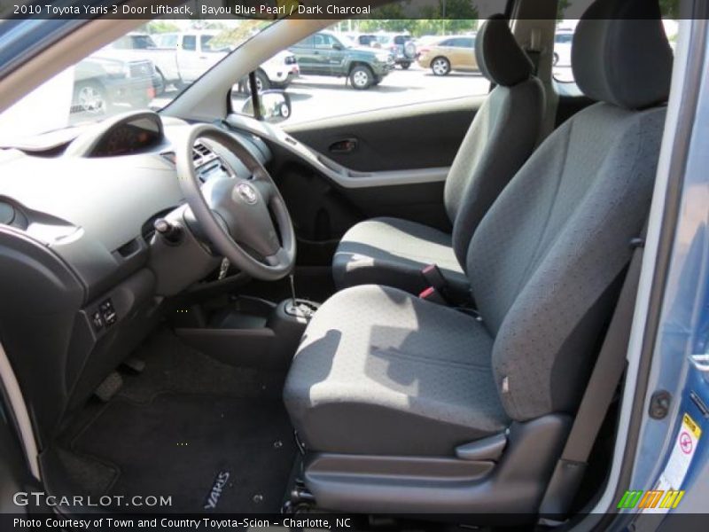 Bayou Blue Pearl / Dark Charcoal 2010 Toyota Yaris 3 Door Liftback
