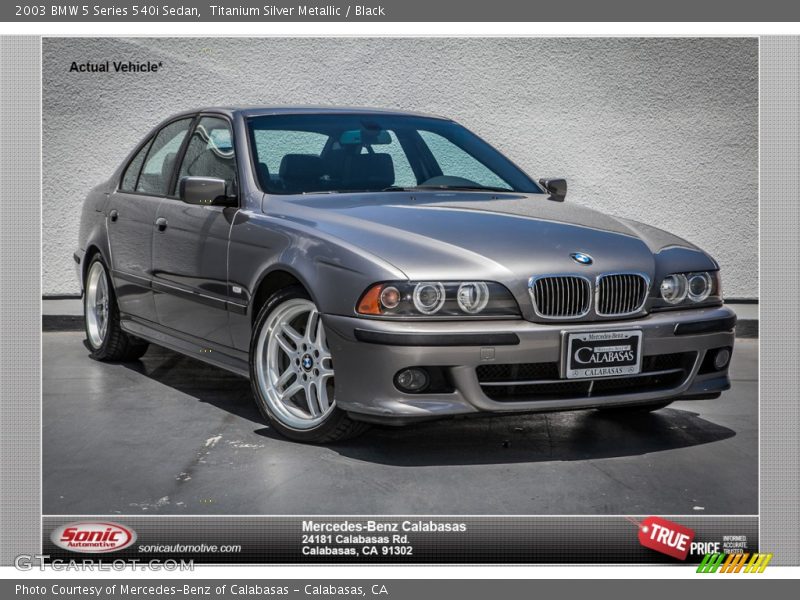 Titanium Silver Metallic / Black 2003 BMW 5 Series 540i Sedan