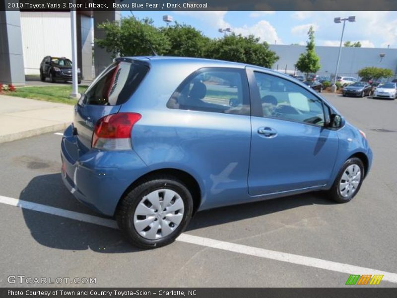 Bayou Blue Pearl / Dark Charcoal 2010 Toyota Yaris 3 Door Liftback