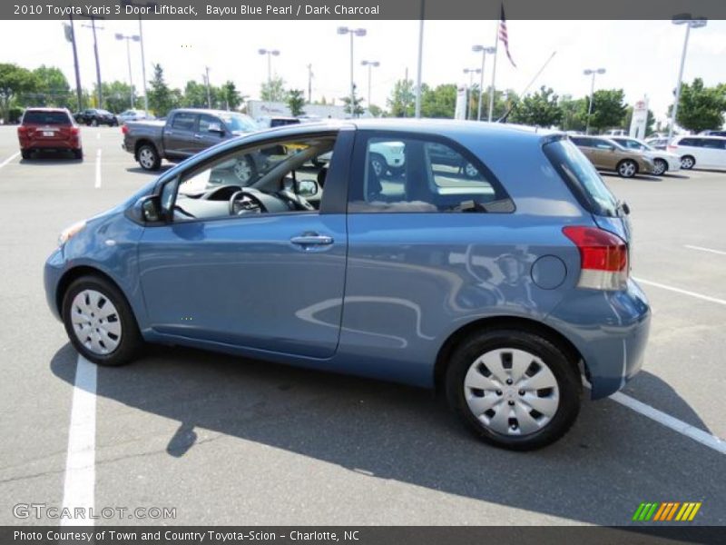 Bayou Blue Pearl / Dark Charcoal 2010 Toyota Yaris 3 Door Liftback