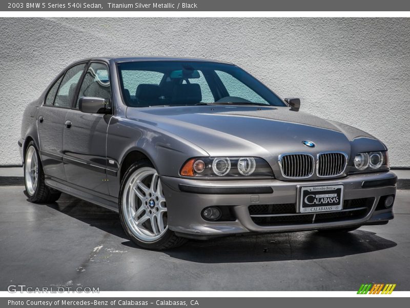 Titanium Silver Metallic / Black 2003 BMW 5 Series 540i Sedan