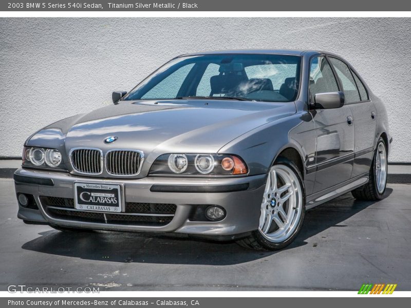 Titanium Silver Metallic / Black 2003 BMW 5 Series 540i Sedan