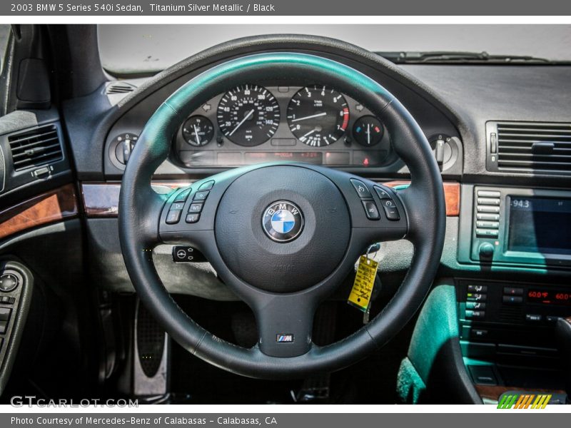 Titanium Silver Metallic / Black 2003 BMW 5 Series 540i Sedan