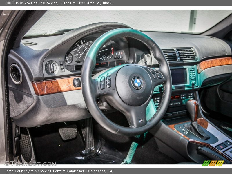 Titanium Silver Metallic / Black 2003 BMW 5 Series 540i Sedan