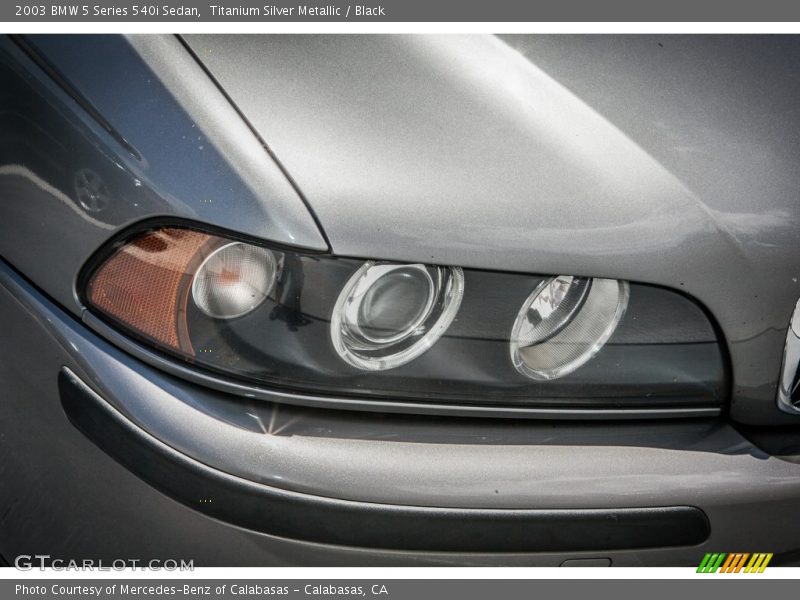 Titanium Silver Metallic / Black 2003 BMW 5 Series 540i Sedan