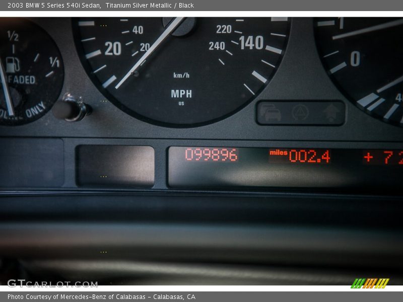 Titanium Silver Metallic / Black 2003 BMW 5 Series 540i Sedan