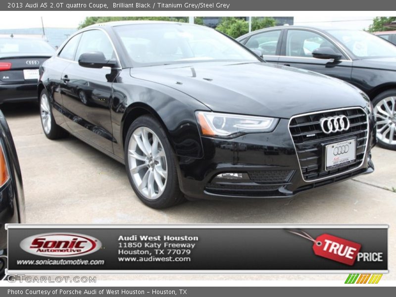 Brilliant Black / Titanium Grey/Steel Grey 2013 Audi A5 2.0T quattro Coupe
